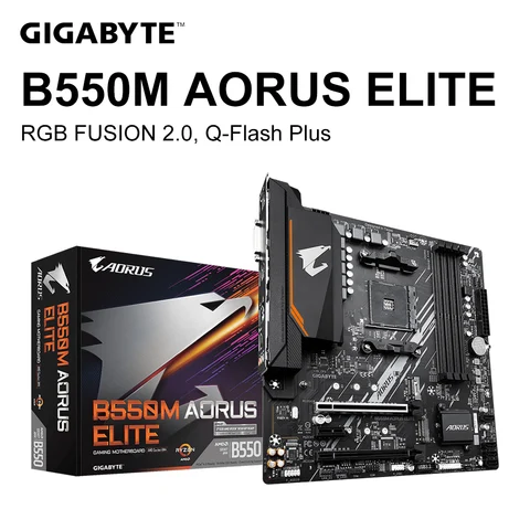 GIGABYTE B550M AORUS ELITE системная плата AMD B550 Socket AM4 DDR4 128GB PCI-E 4,0 M.2 SATA III 4000(OC)MHz USB3.2 B550 материнская плата