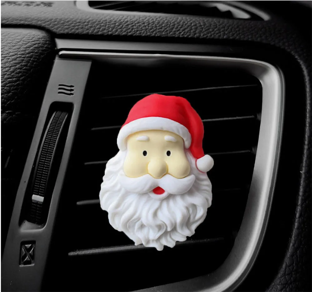 Christmas Car Decor Gift Air Vent Clips Fresheners Clip Santa Claus Snowman Tree Decorations