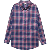 female cotton fashion trend womens spring and autumn casual polo long sleeve top korean 2022 new versatile loose plaid shirt