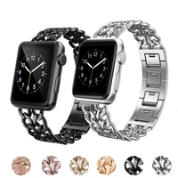 stainless steel strap for apple watch 7 45mm 41mm 6 5 4 40mm 44mm metal links bracelet for iwatch series 3 2 1 42mm 38mm band