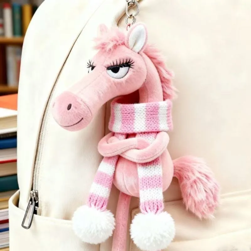 Фото Модный брелок Sassy Horse в фэнтези-стиле, мастерство пони с шарфом, набивка, имитация украшения комнаты с лошадью №5
