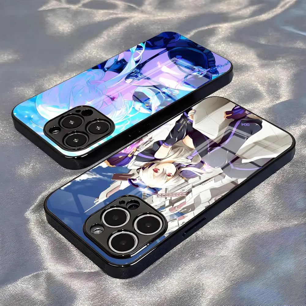 Фото Чехол для телефона Y-Yowane Haku для iPhone 17 Pro Max, 17e, 16, 15, 14 Pro Max, 13, 12 Plus, стеклянная накладка. №1