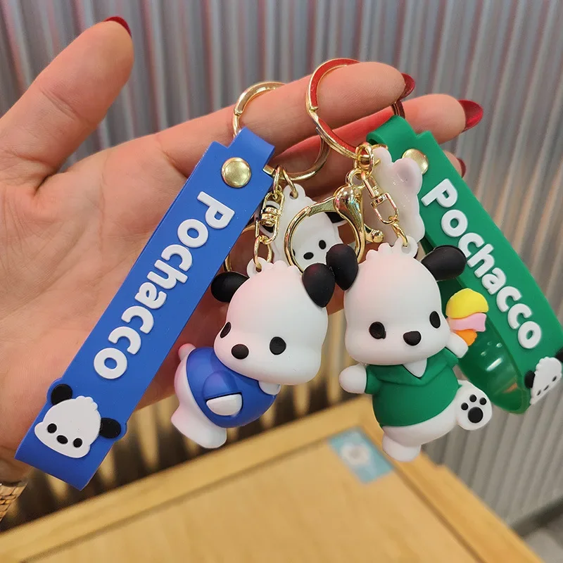 

Kawaii Sanrio Anime Keychain Exquisite Cute Cartoon Pochacco Doll Backpack Pendant Decoration Car Key Ring Gifts for Girls