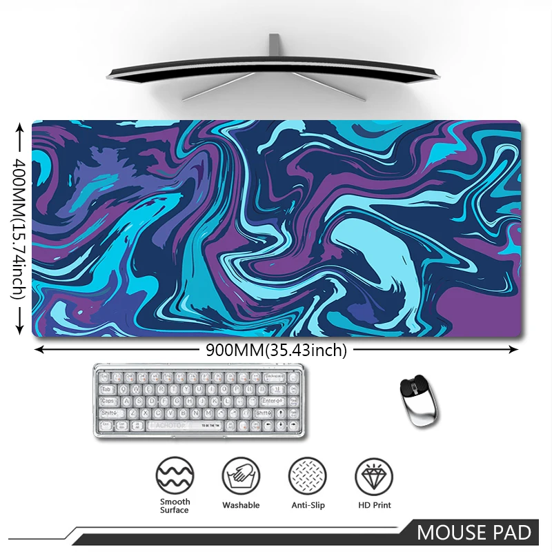 

Strata Liquid Large Art Mousepad Original Pc Gamer Desk Mat Office Computer Mats Locking Edge Table Pads Rubber Mats 90x40cm