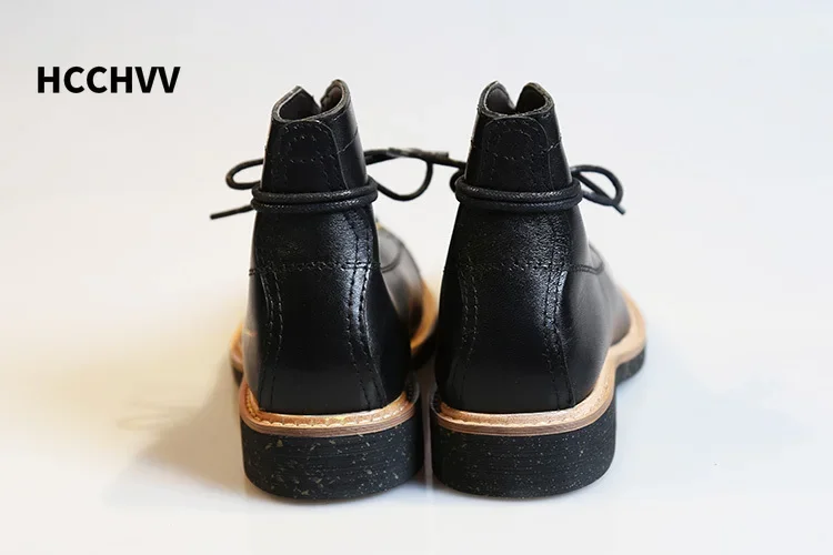 Мужская рабочая кожаная обувь с круглой головкой мужские и женские кожаные