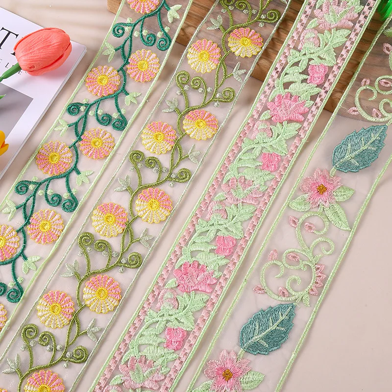 30 ярдов высококачественный дизайн цветочный полиэстер искусственное кружево