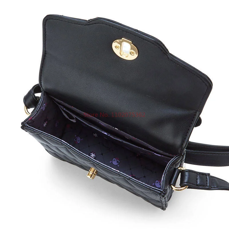 Новинка кошелек Sanrio Kuromi Студенческая полиуретановая Диагональная Сумка черный