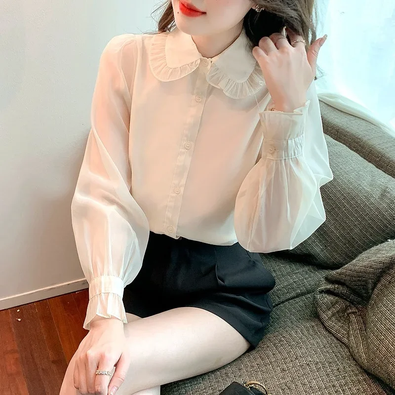 Женская осенняя новая профессиональная рубашка с длинным рукавом элегантный топ