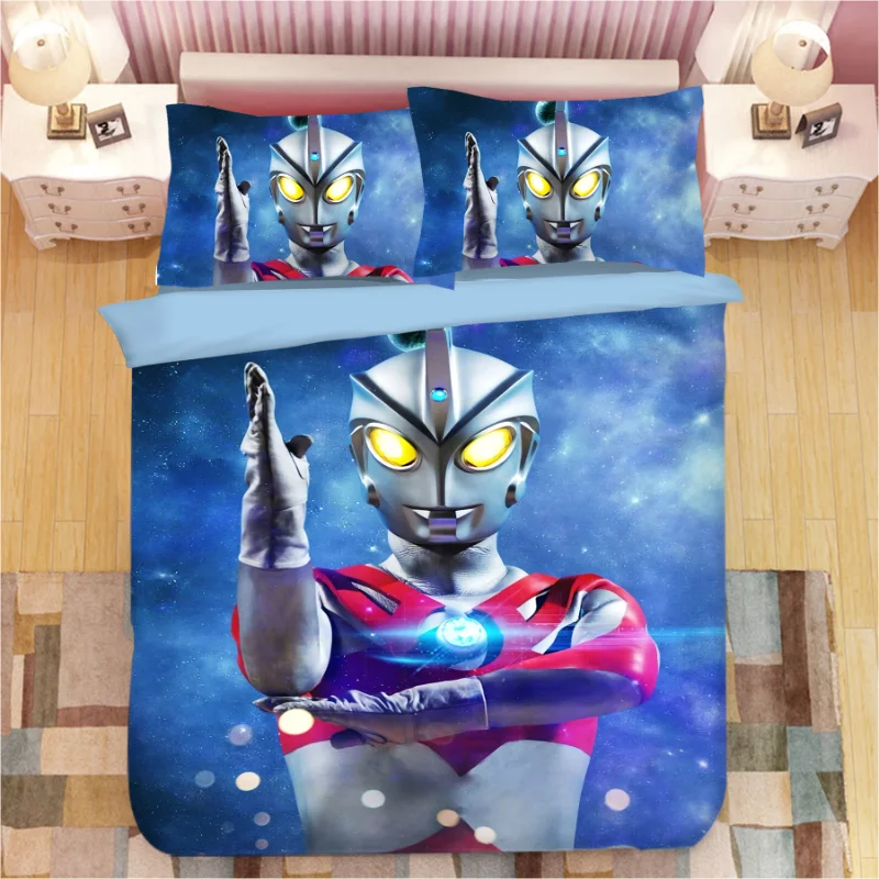 

Ultraman cartoon anime ins bed sheet quilt cover creative four-piece set 1.8m double dormitory single bed 0.9m three-piece set