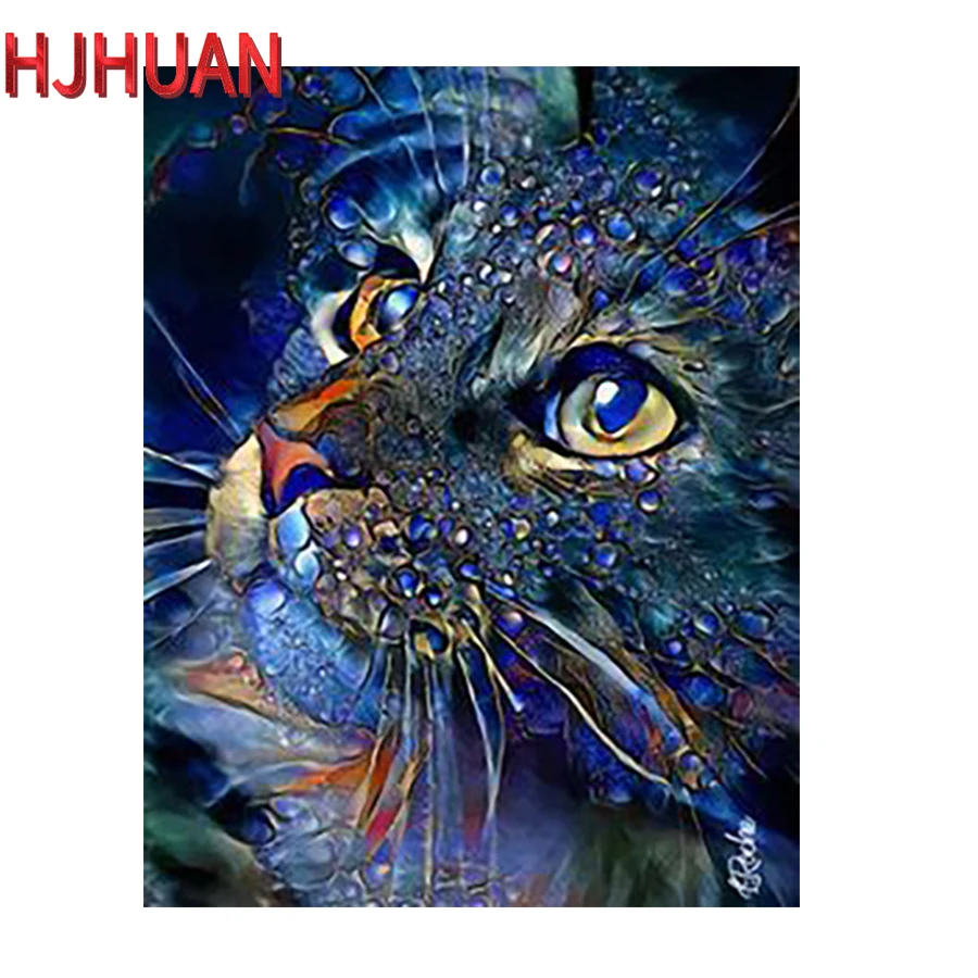 

5D алмазная живопись «сделай сам», абстрактное искусство, кот, полностью круглая, квадратная, стразы, вышивка крестиком, мозаика, настенное и...