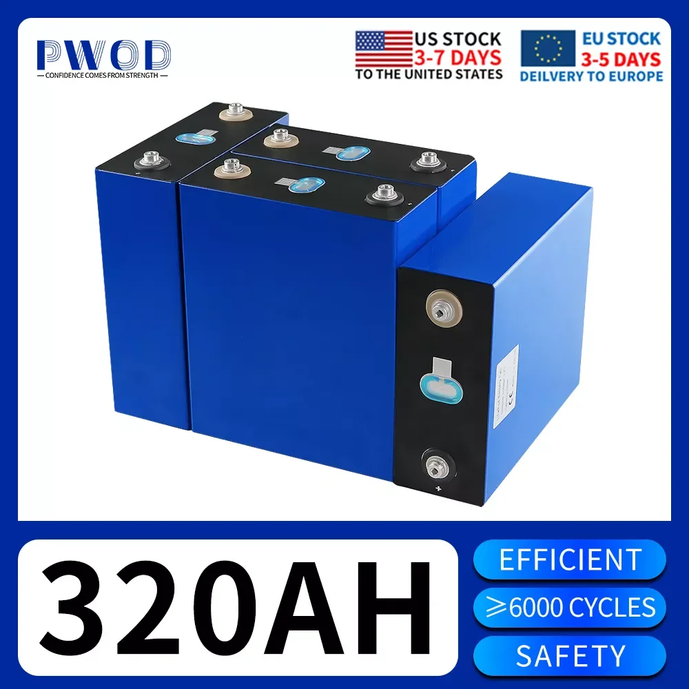 

3.2V 320AH 310AH Lifepo4 Solar Cell Battery Rechargeable Lithium Iron Phosphate for 12V 24V 48V Boat Golf Cart RV EV Forklift