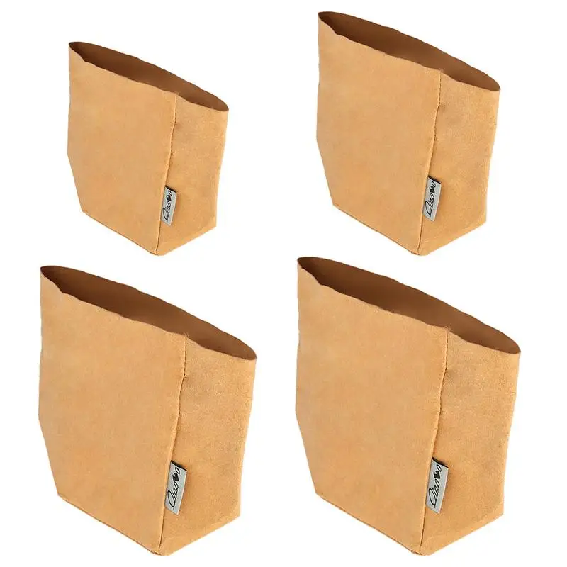 

Washable Paper Bags Gift Bags Shopping Bags Grocery Bags Washable Kraft Paper Container Planter Flower Pot Storage Bin Reusable
