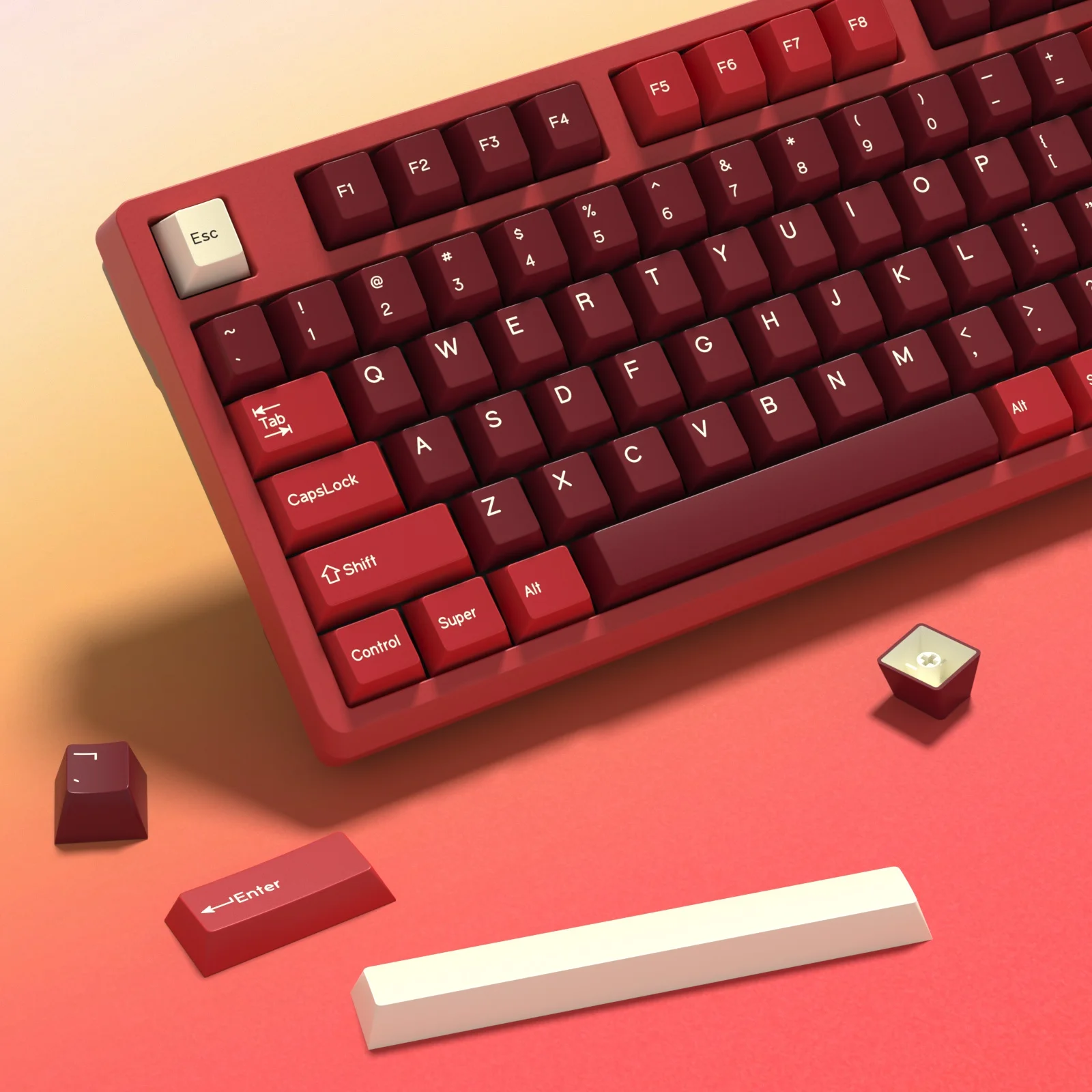 KBDiy 176 колпачков для клавиш Double Shot PBT GMK Jamon колпачок пользовательский Вишневый
