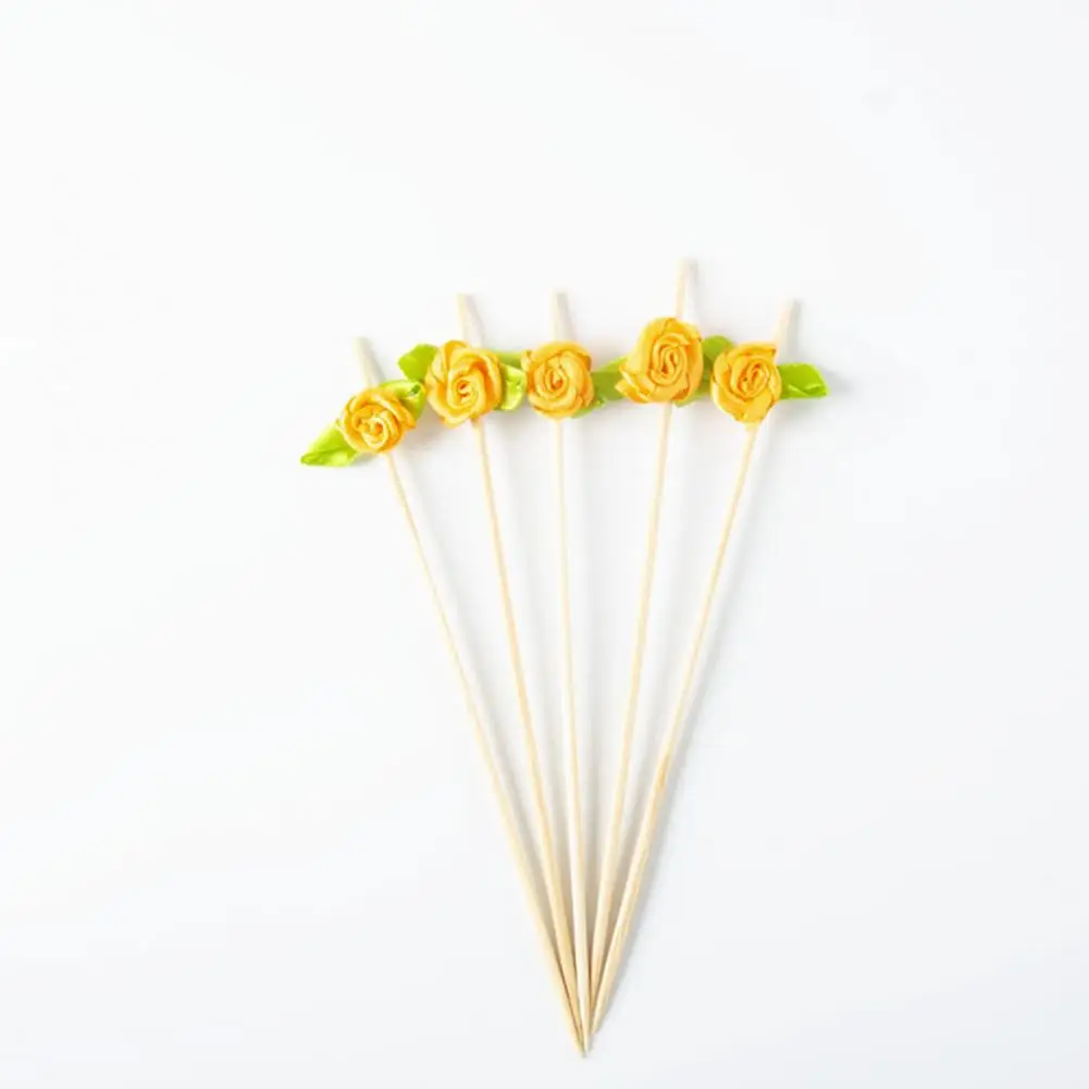 Бамбуковые Коктейльные шпажки розы Шпажки для украшения Дня Святого Валентина