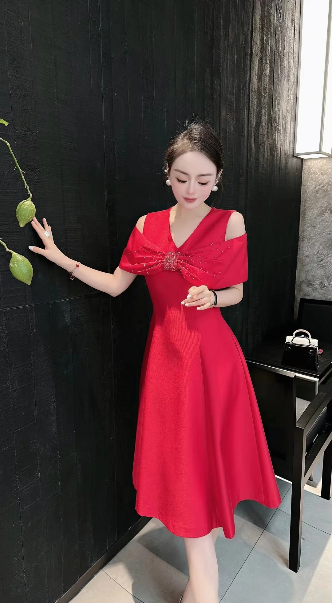 

2023 Spring/Summer Fashion New Women's Clothing Solid Color Dress 0704