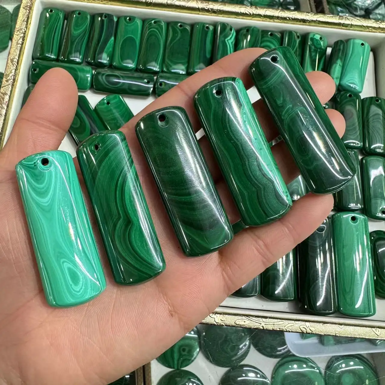 Ааанатальный кулон из Малахита Кристалл квадратной формы Исцеление Рейки