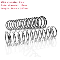 123 pcs 304 stainless steel compression spring wd 2mmod 18mmlength 60 200mm release pressure spring