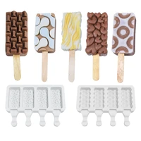 geometry pattern silicone ice cream mold easy popsicle mold reusable ice cream bar pop molds for diy making summer favorites