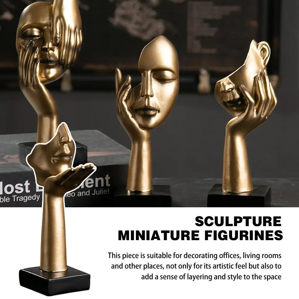 

Statue Ornaments Sculpture Abstract Resin Desktop Miniature Figurines Face Character Nordic Art Crafts Office Nodic Home Decor