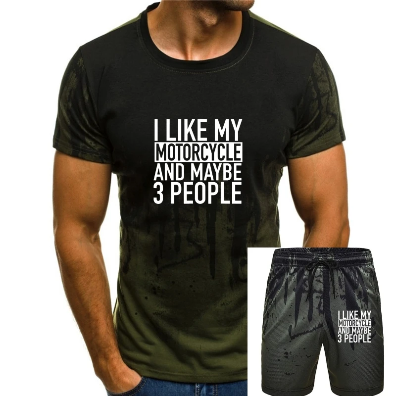 

Забавная Байкерская футболка, я люблю мотоцикл и может быть, 3 человека, хлопковые мужские футболки, повседневные Топы И Футболки, забавная уличная одежда