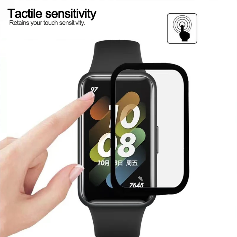 Полная изогнутая защитная пленка 30D для умных часов Huawei Watch Fit 2 мягкая Honor Band 6 7