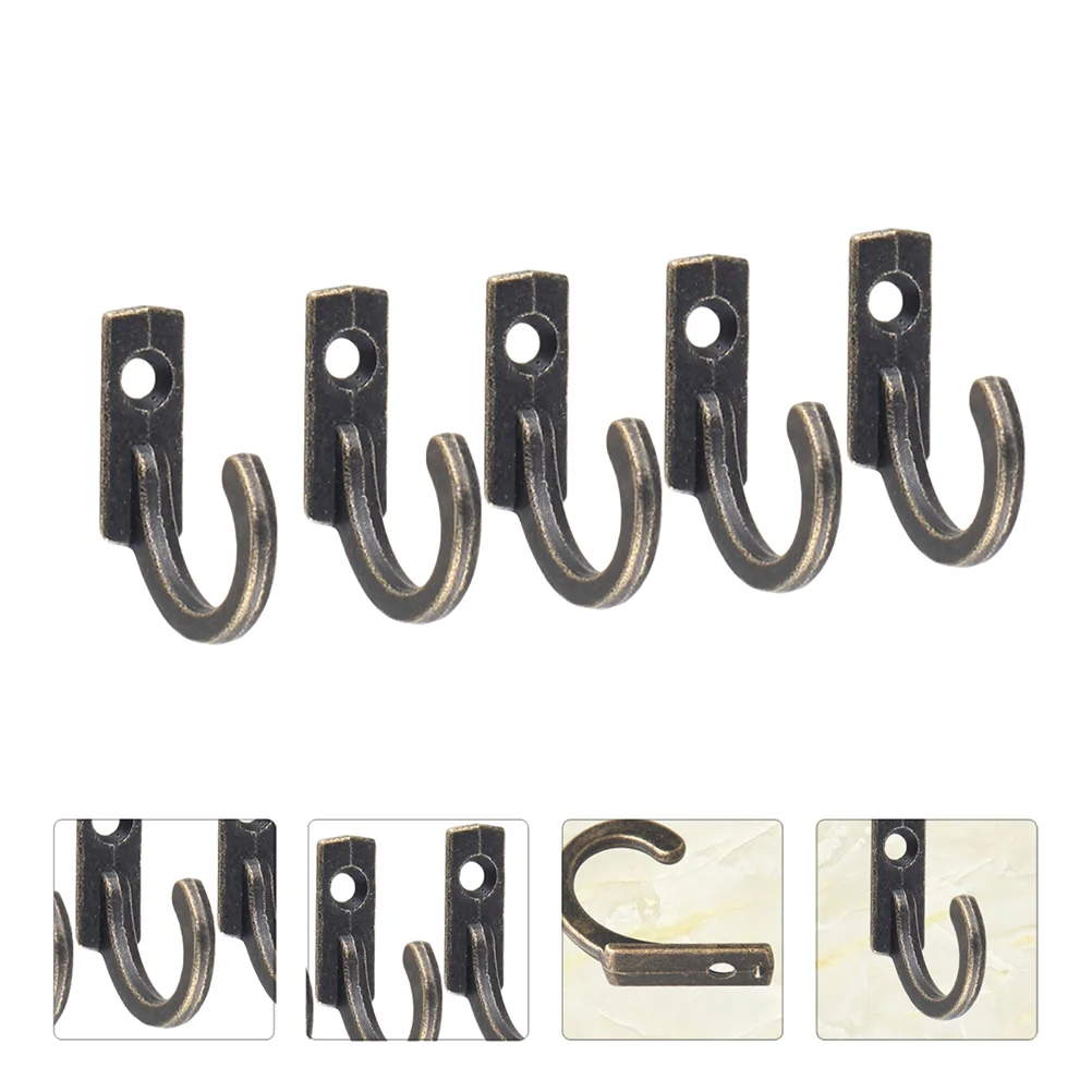 

20 Pcs Small Hook Keychain Hooks Single Coat Hooks Prong Hook Decorate Wall Coat Hooks Key Holder Wall Zinc Alloy Rustic Hooks