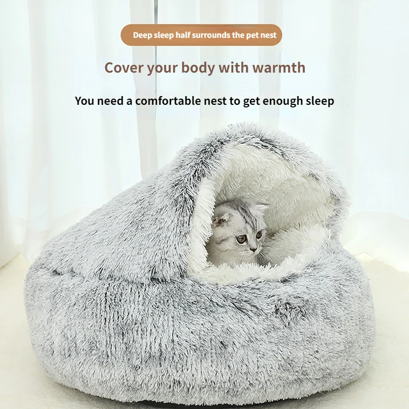 

Winter Warm Shell Semi Enclosed Cat Nest Pet Cat Bed Windproof, Durable, Comfortable and Breathable Semi Enclosed Pet Nest
