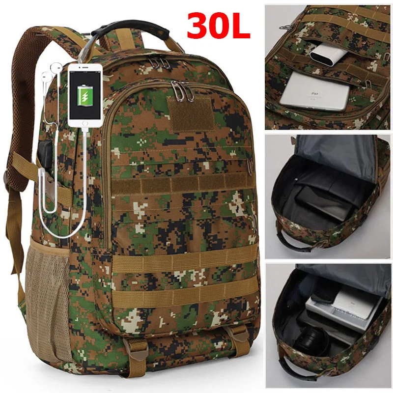 

30L Unisex Men Outdoor Army Military Camouflage Tactical Backpack Travel Sport Bag Pack Hiking Climbing Backpack for Male Female
