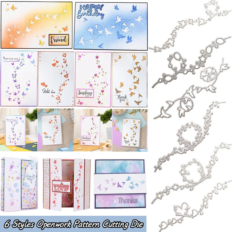 

2023 Newest Openwork Pattern Metal Cutting Dies Card Diy Scrapbooking Photo Album Decorative Embossing PaperCard Crafts Die