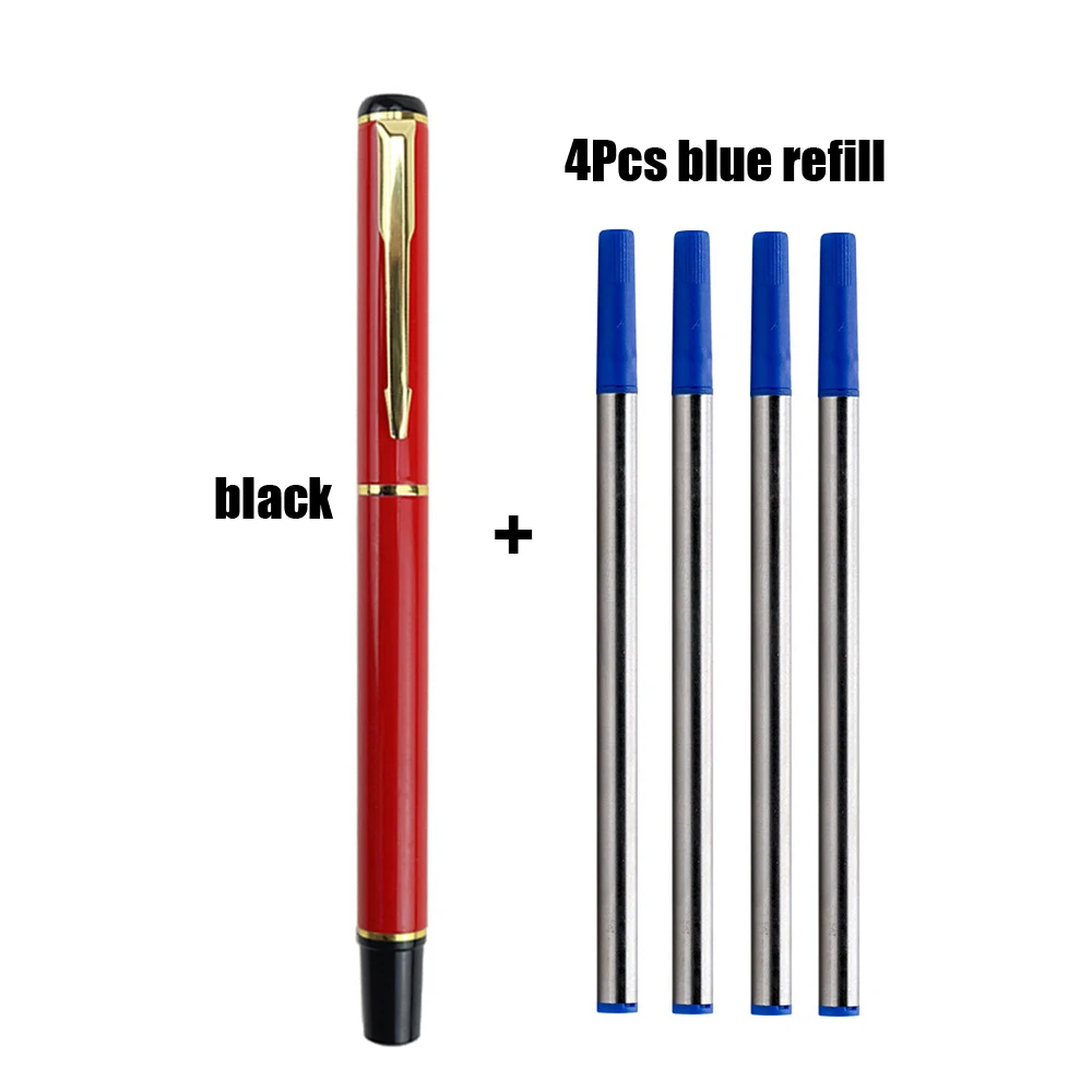 

Шариковые ручки WZWCFO, металлические, синий/черный, 1+4 шт.