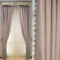 french luxury minimalist bedroom light curtains scandinavian modern high precision solid color jacquard living room curtains
