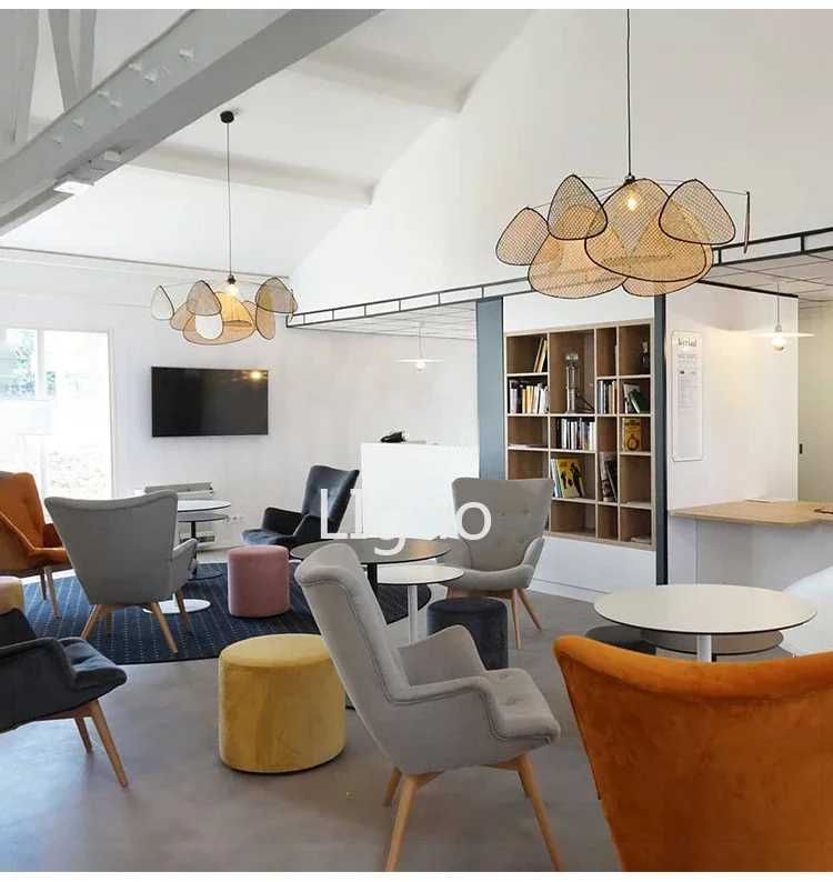 Плетеная Люстра для гостиной студии кухни деревянные бамбуковые лампы оттенки