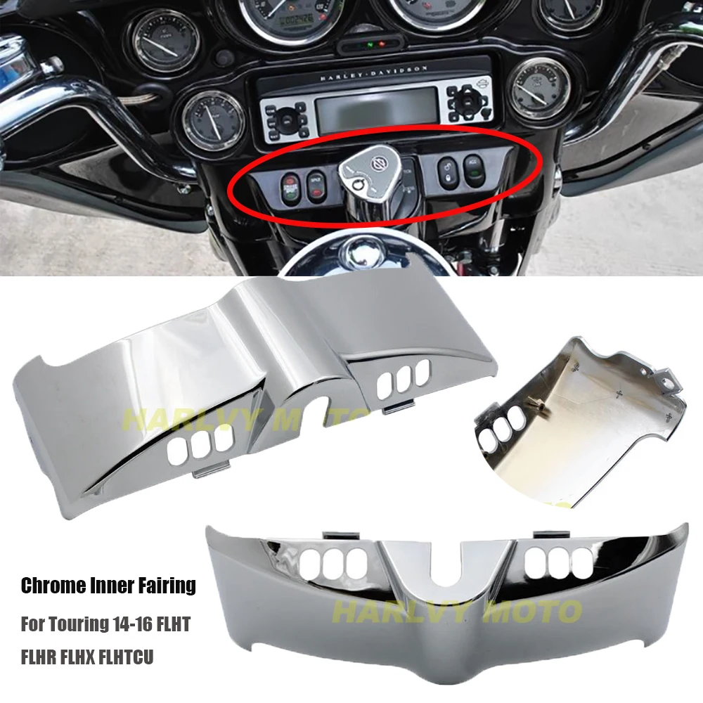 

Хромированная Внутренняя крышка обтекателя Для Touring 14-16 FLHT FLHR FLHX FLHTCU