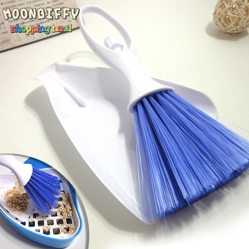 

Pet Hamster Rabbit Bath Sand Sawdust Special Cleaning Tools Small Broom Dustpan Cat Litter Pet Clean Brush Shovel Mini Broom