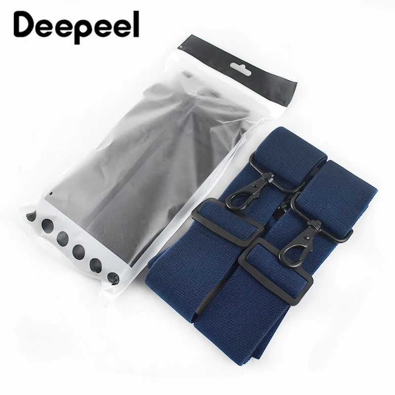 1Pc Deepeel 5*120cm New Fashion Wide Men's Suspender Black Hook Buckle 4 Clip Stretch Male Jockstrap Work Braces Accessories