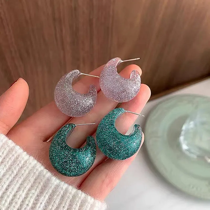 

2023 New Trend 925 Silver Needle Green Forest Earrings Niche Design Cold Wind Earrings Light Luxury Niche Earrings