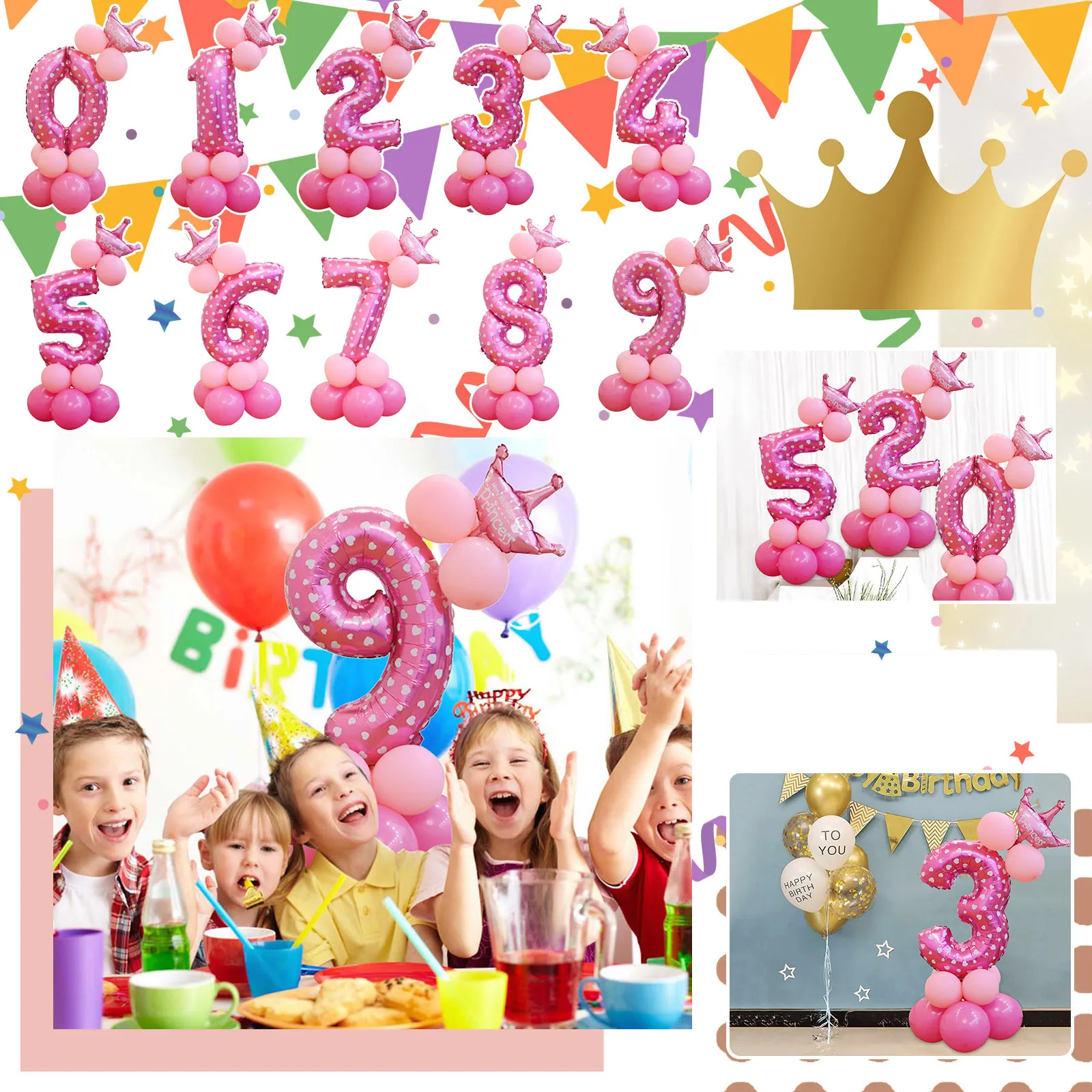 Party Inch Party 32 DIY Digital Balloons Ballons Decoration Birthday Foil Home Decor Wedding Decorations Balloons