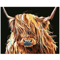 amtmbs brown yak highland cow cattle diy painting by numbers for adults oil pictures by numbers drawing on canvas wall art decor