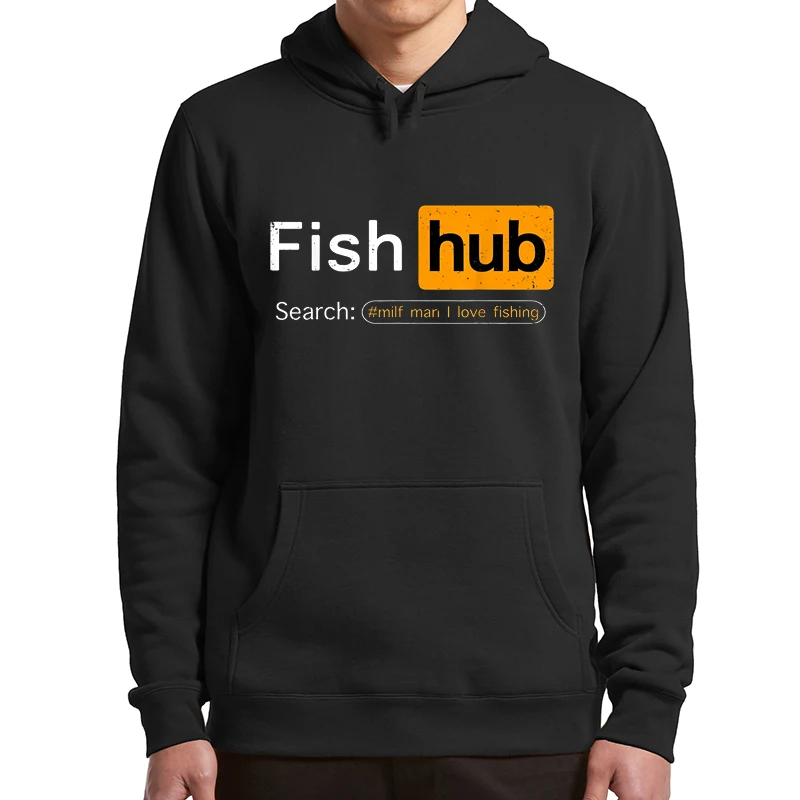 

Retro Fish Hub Hoodies Funny Dirty Fishing Joke Man Fishing Lovers Hooded Sweatshirt Casual Soft Men Clothing
