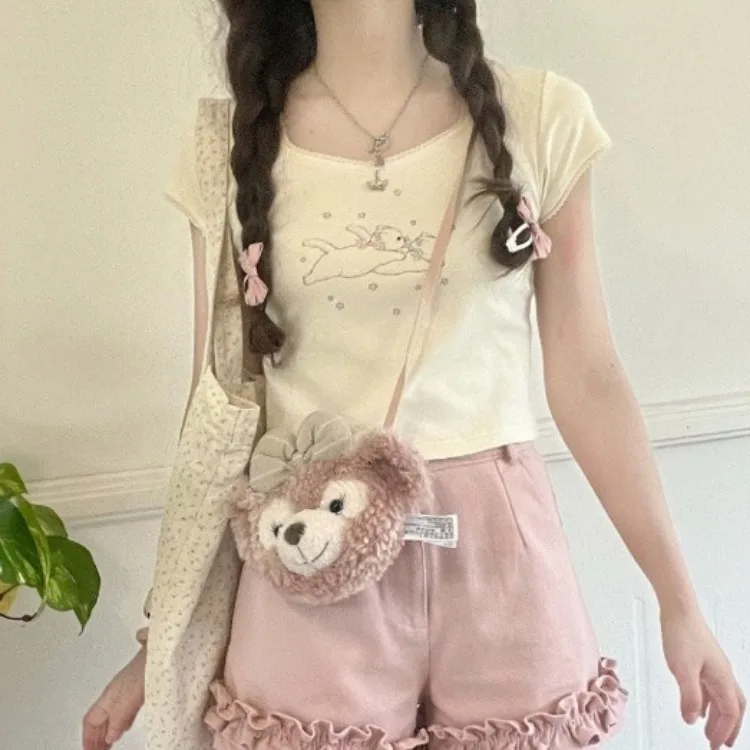 Женская футболка с круглым вырезом