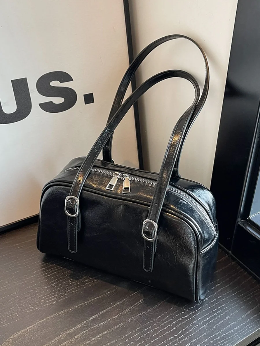 

Portable Commute Shoulder Bags for Women Autumn Winter New Fashion Travel Handbags PU Leather Simple Female Tote Bag