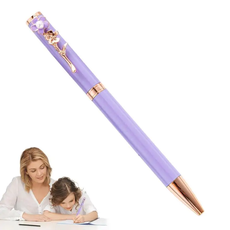 

Шариковая ручка с зажимом, креативные Письменные ручки для журналов, товары для письма и коррекции, с цветочным жемчужным зажимом