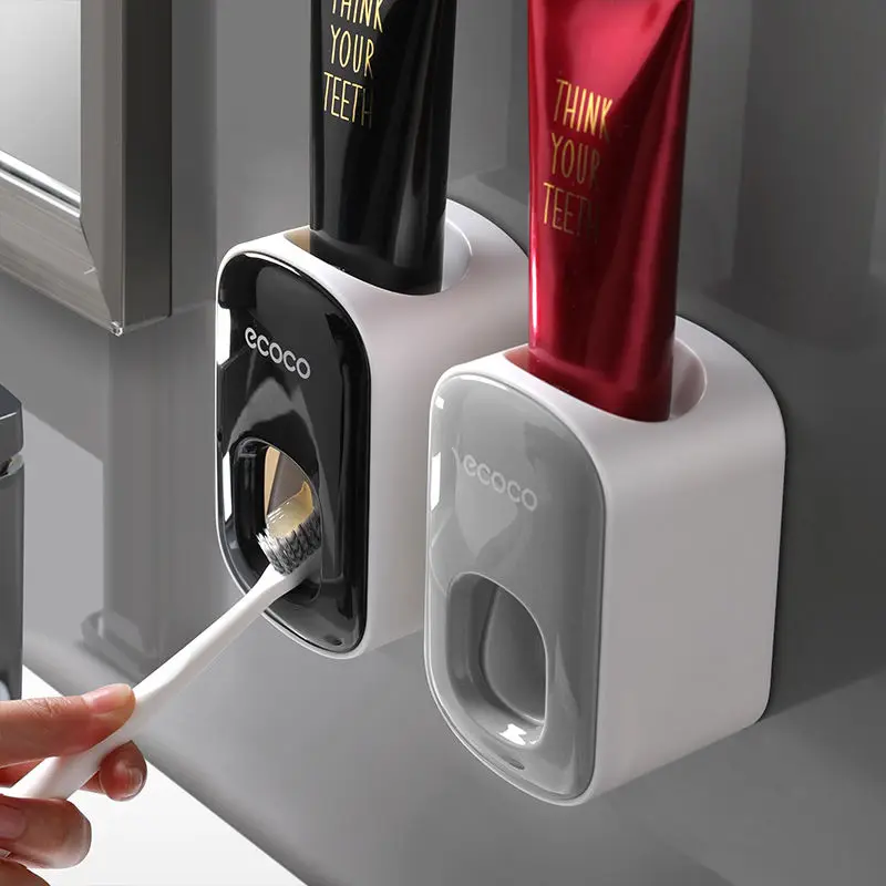 

Automatic Dustproof Toothpaste Dispenser Wall Mount Holder Bathroom Accessories Set Toothpaste Squeezer