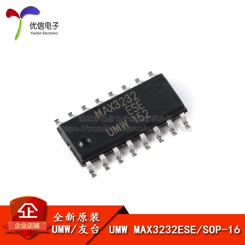 

Original genuine UMW MAX3232ESE SOP-16 +3V to +5.5V RS-232 transceiver IC chip