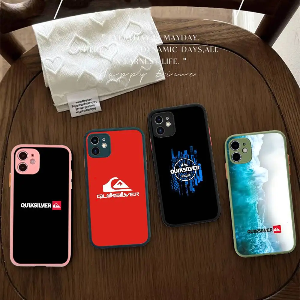 Фото Чехол для телефона Q-QuiksilverS с логотипом для IPhone 13 12 X XS MAX Pro Max 16 15 11 14 Pro Max, противоударный матовый чехол №5
