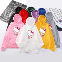 hello kitty hoodie sanrio harajuku men and women loose print long sleeve fashion couple tops anime hoodies