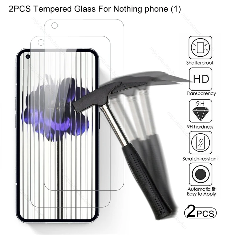 

2PCS Protective Glass For Nothing Phone 1 A063 6.55" Smartphone Armor Safty Screen Protector Explosion-proof HD Film Guard Cover