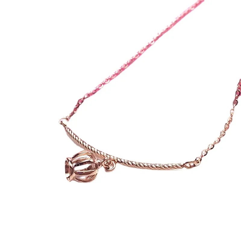 Модное Креативное Ожерелье С Подвеской В Форме Короны Из Розового Золота Простая