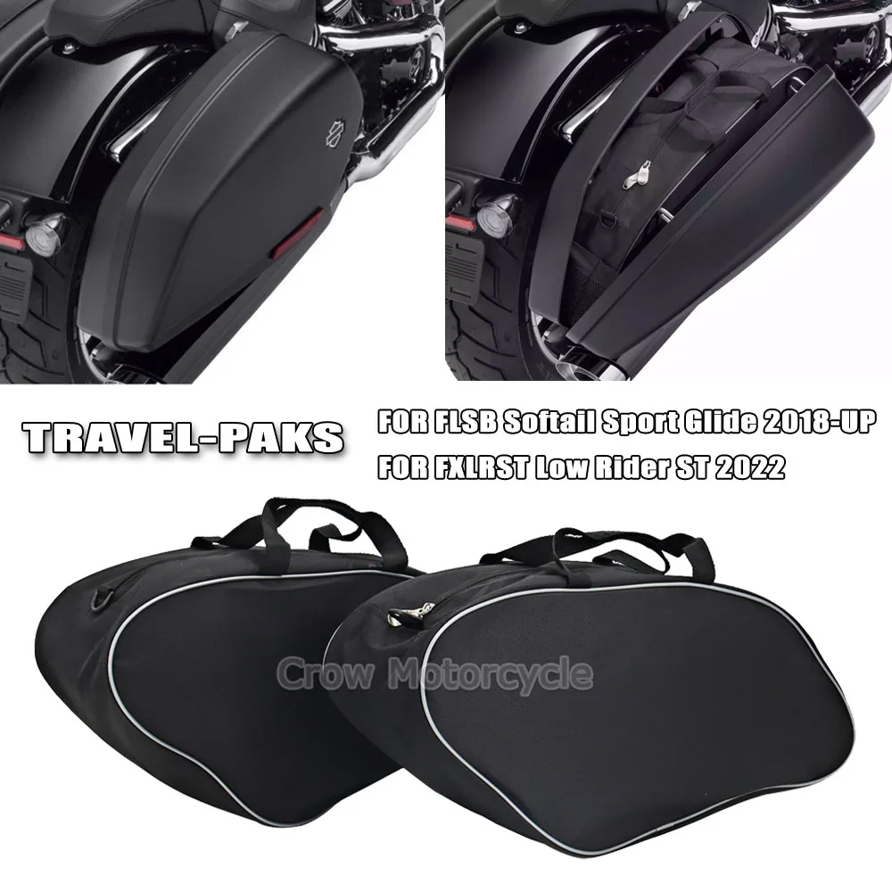 

TRAVEL-PAKS For FLSB Softail Sport Glide 2018 2021 2020 FXLRST Low Rider ST 2022 Motorcycle Saddle Bag Luggage Rack Liner Saddle