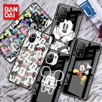 glass case for xiaomi poco x3 nfc 11 lite 11t 9t f3 m3 for redmi note 11 10 9 8 pro 10s 9s 9a 9c phone cover anime mickey mouse